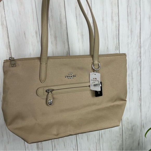 Coach Handbags - Coach NWT tan beige nylon shoulder tote bag